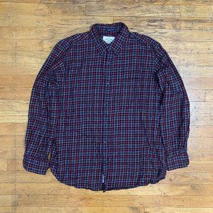 St. John's Bay maroon, black, gray flannel shirt.